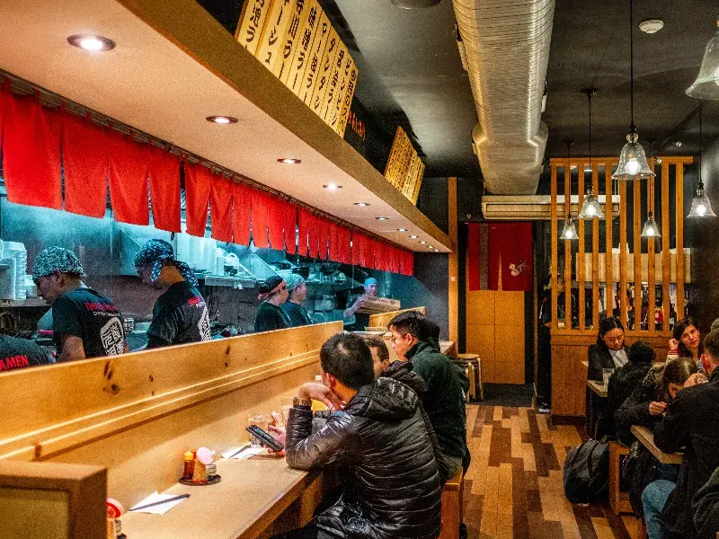 Best Solo Female Travel Destinations: NYC ramen counter